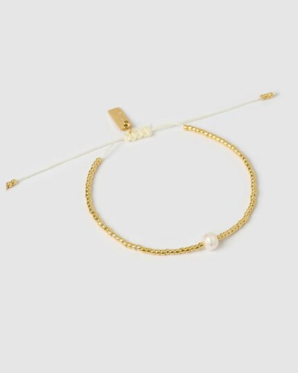 River Gold and Pearl Bracelet
